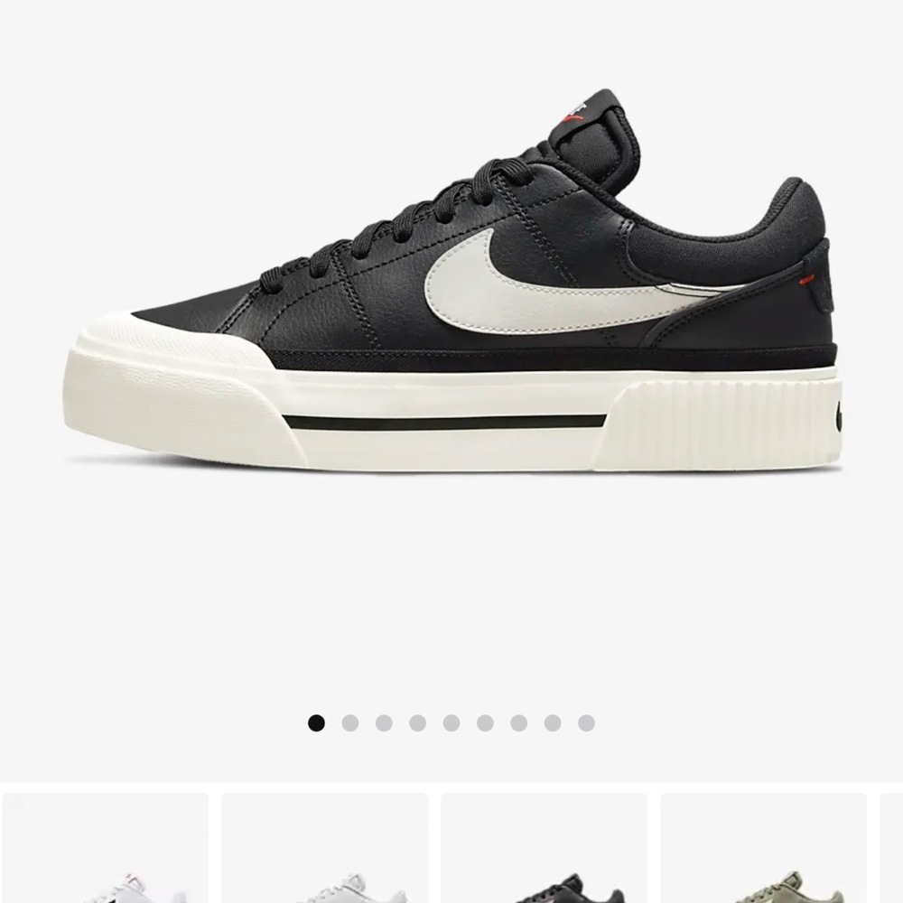 Nike Women's Black and White Platform Sneakers